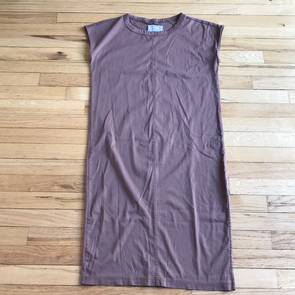 Everlane Brown Cap Sleeve Midi Dress